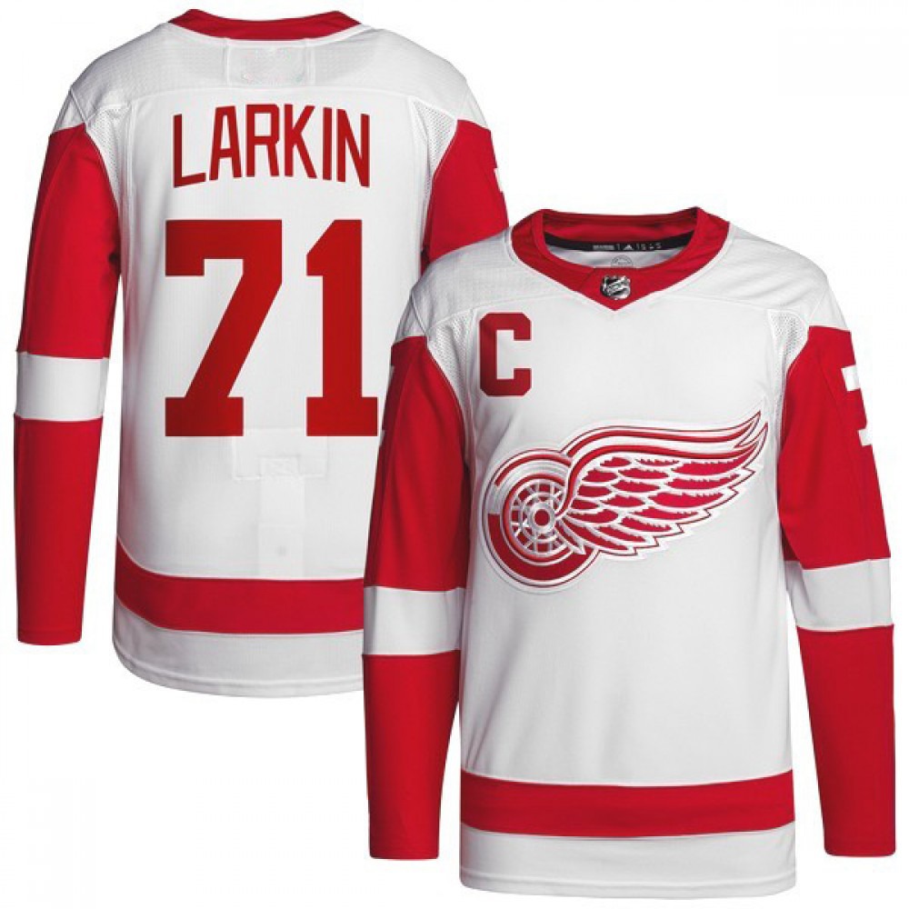 Dylan Larkin Detroit Red Wings Away Premium Jersey - White-Pro Kit Vault | Brand New 26/27 Sports Jerseys